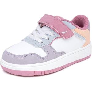 imageNautica Kids Girls Sneakers with Adjustable Strap and Bungee Straps  Comfortable Casual Shoes ToddlerLittle KidPink Tealalmina