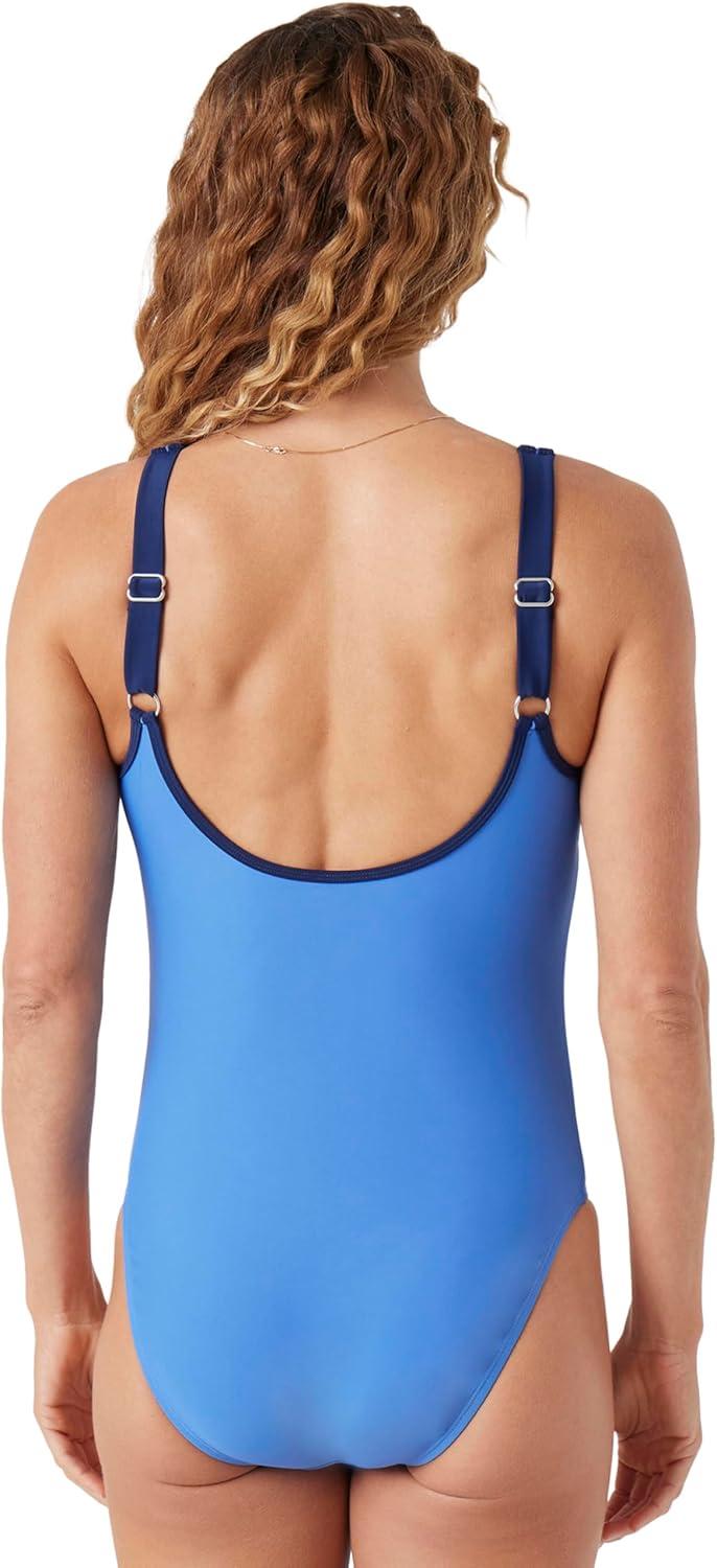 imageNautica Womens OnePiece Swimsuit  Slimming Tummy Control Bathing Suit QuickDry Fabric Bikini SwimsuitBlueNavy
