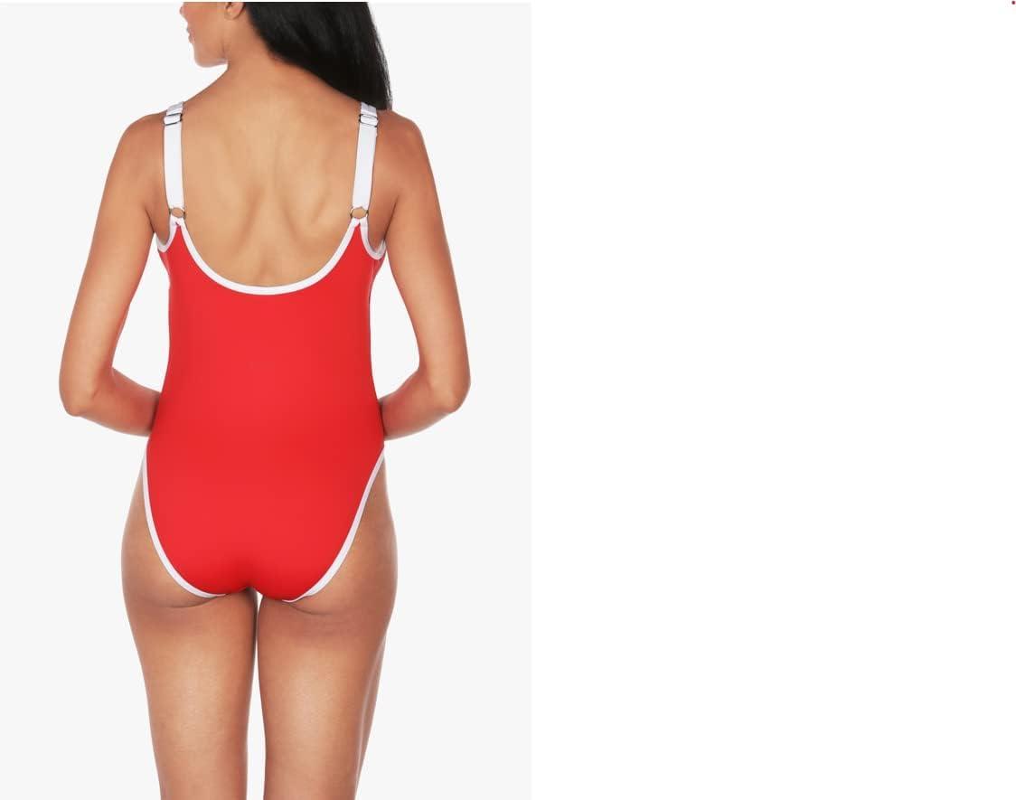 imageNautica Womens OnePiece Swimsuit  Slimming Tummy Control Bathing Suit QuickDry Fabric Bikini SwimsuitCherry Red