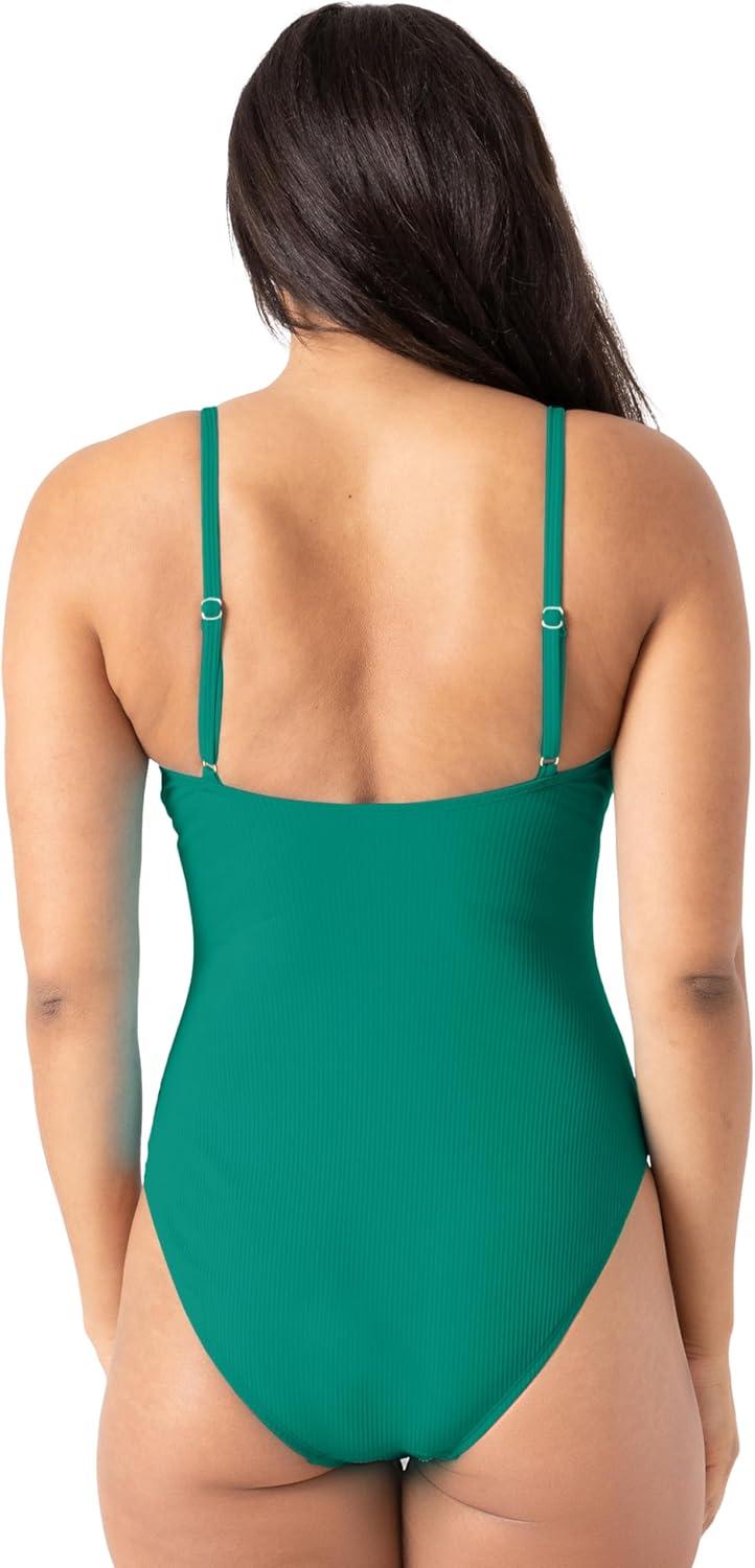 imageNautica Womens OnePiece Swimsuit  Slimming Tummy Control Bathing Suit QuickDry Fabric Bikini SwimsuitGreen