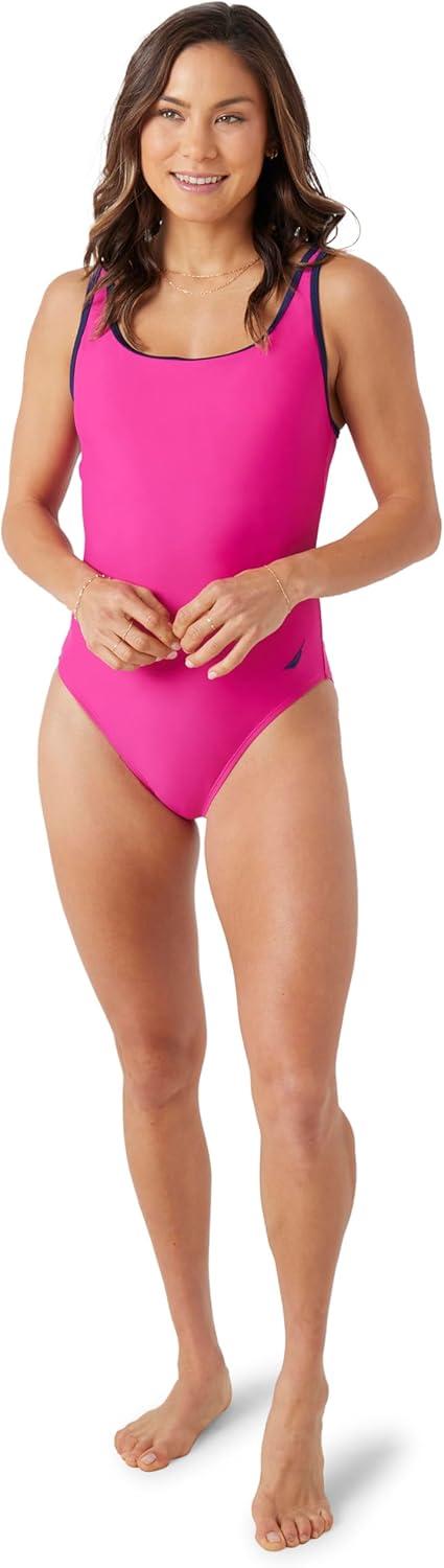 imageNautica Womens OnePiece Swimsuit  Slimming Tummy Control Bathing Suit QuickDry Fabric Bikini SwimsuitMulti