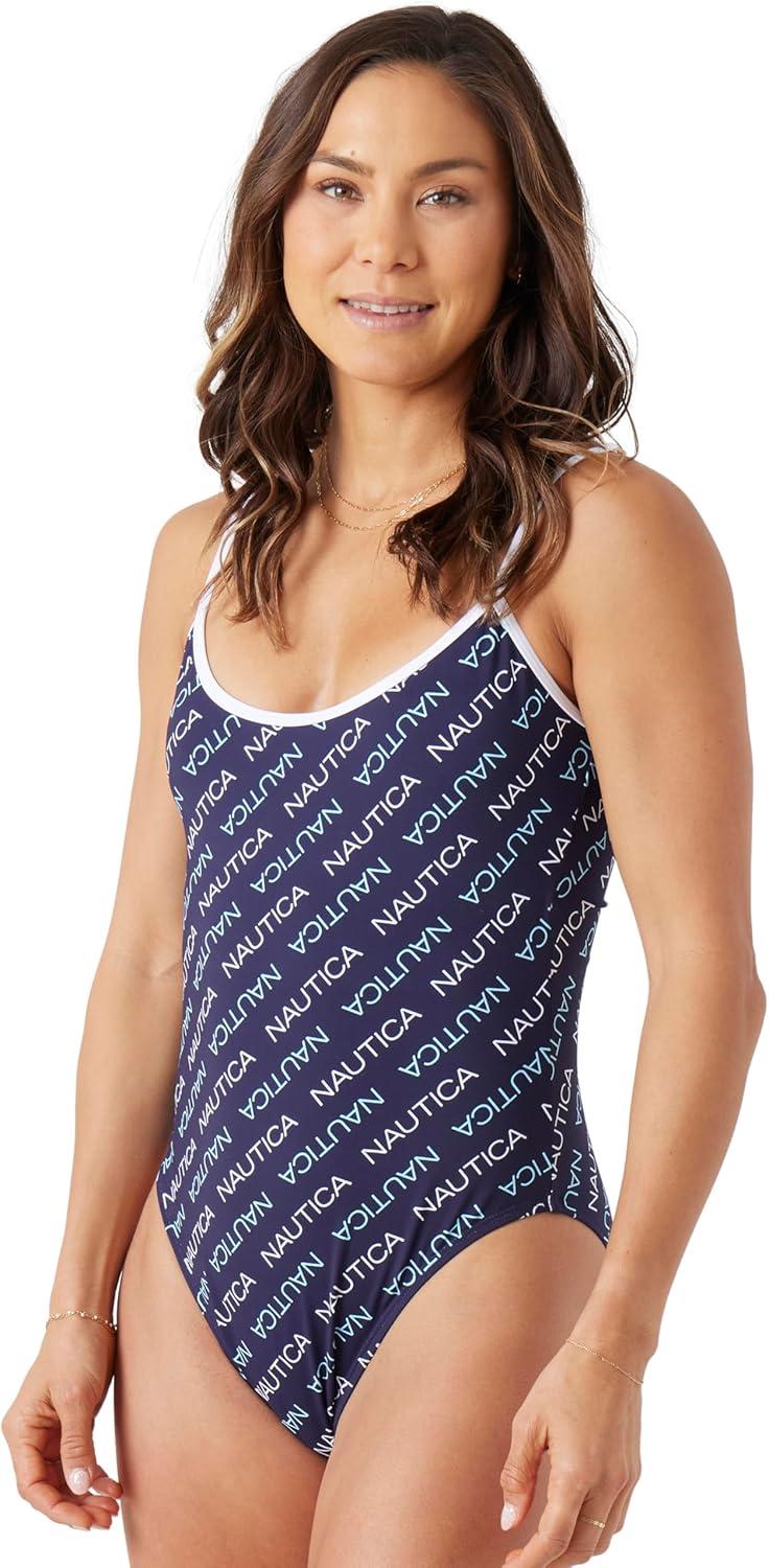 imageNautica Womens OnePiece Swimsuit  Slimming Tummy Control Bathing Suit QuickDry Fabric Bikini SwimsuitOcean