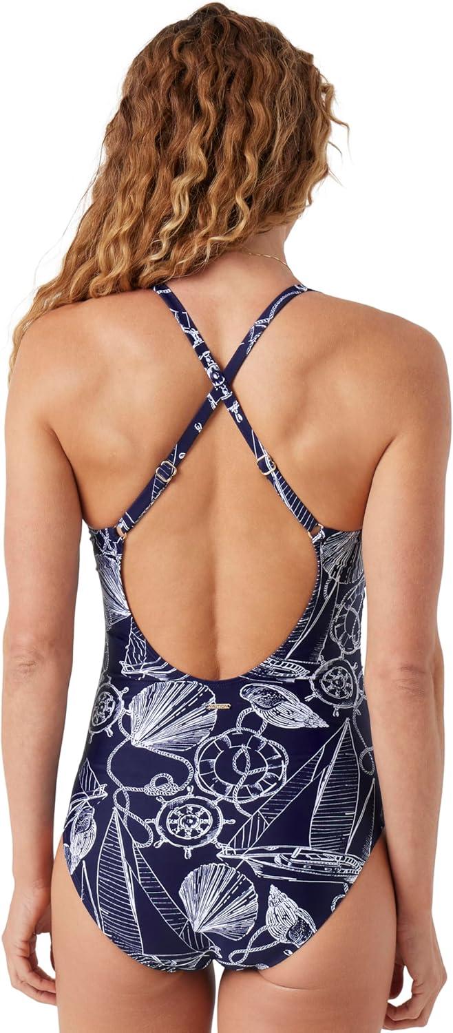 imageNautica Womens OnePiece Swimsuit  Slimming Tummy Control Bathing Suit QuickDry Fabric Bikini SwimsuitWave