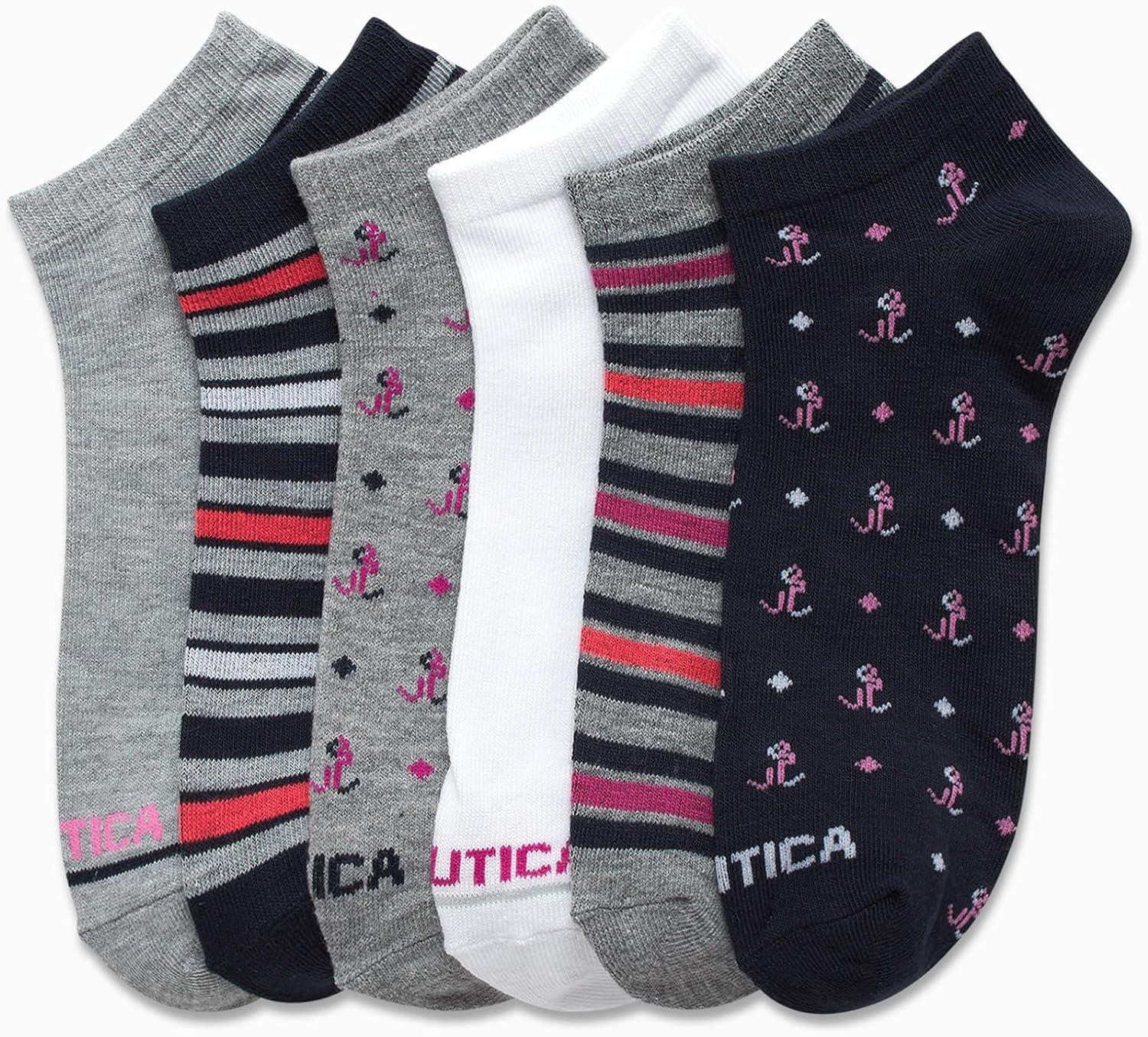 imageNautica Womens Socks  Lightweight Athletic Low Cut Socks 6 PackNavy Assorted