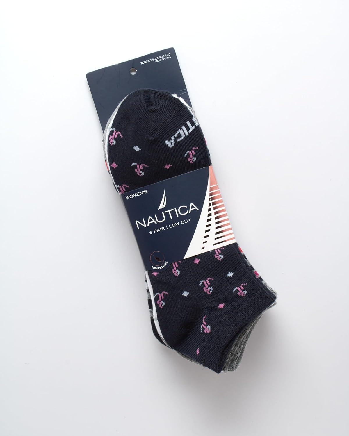 imageNautica Womens Socks  Lightweight Athletic Low Cut Socks 6 PackNavy Assorted