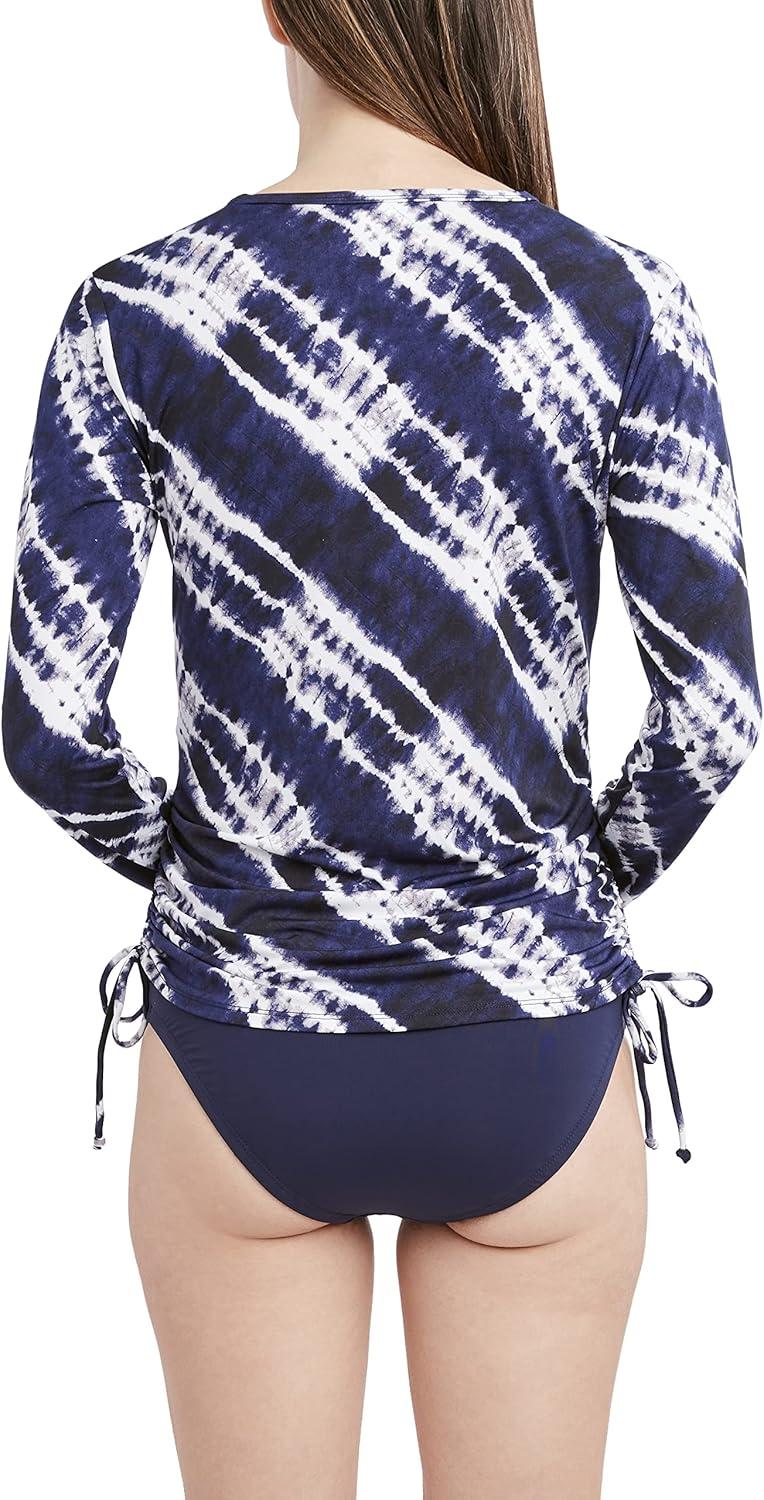 imageNautica Womens Standard Rashguard  QuickDry UPF Protection Swim Shirt Pool Beach Hiking Yoga VolleyballD Sea