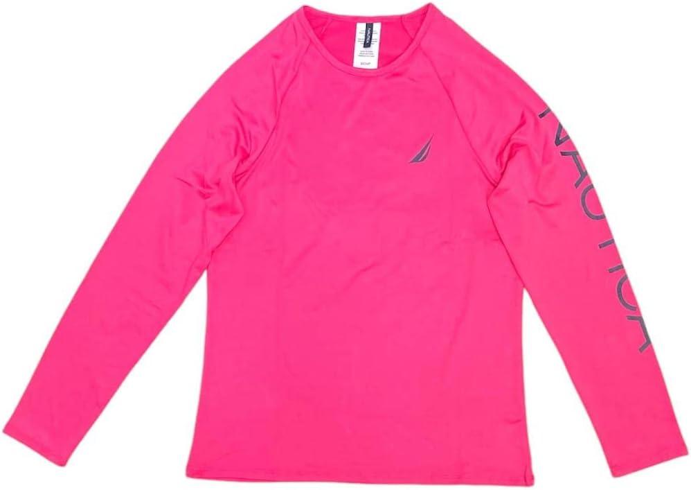 imageNautica Womens Standard Rashguard  QuickDry UPF Protection Swim Shirt Pool Beach Hiking Yoga VolleyballSolid Pink
