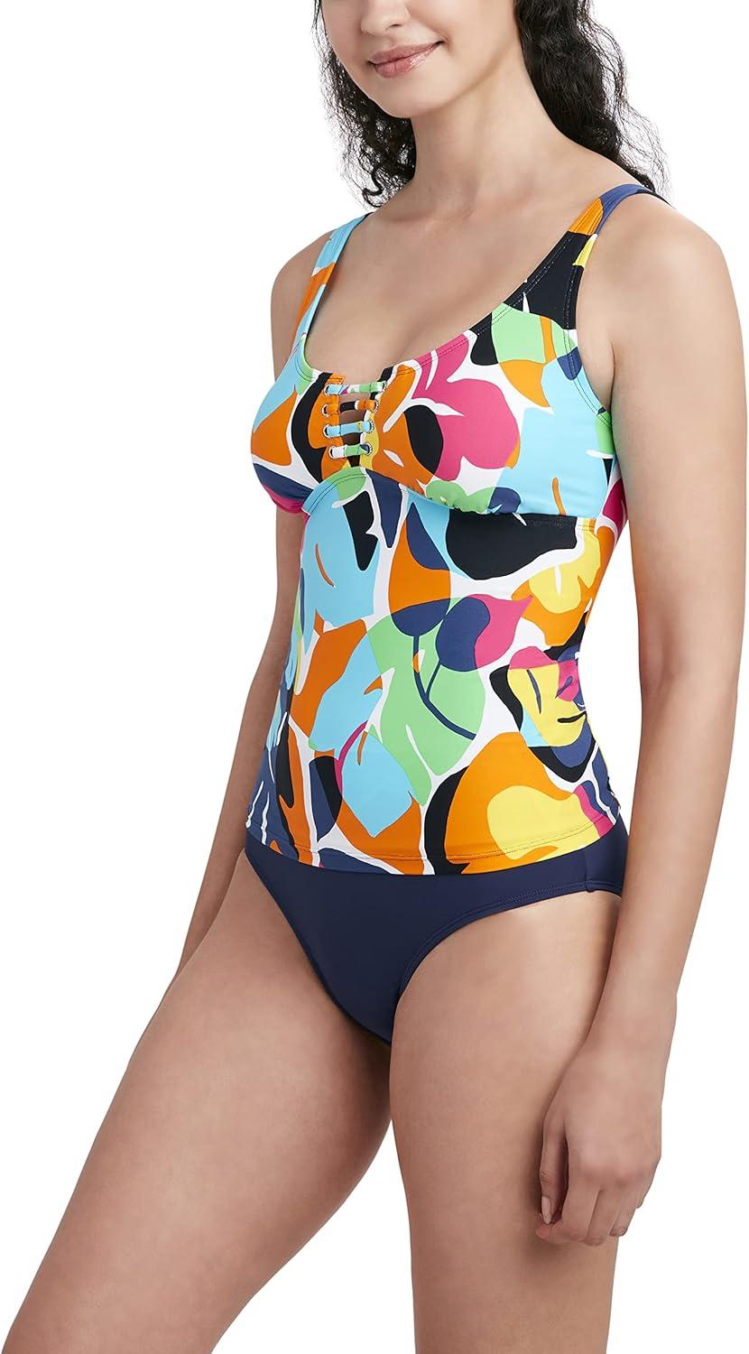 imageNautica Womens Tankini Swimsuit Top QuickDry UPF Swim Beach Pool ampamp Resort WearLime