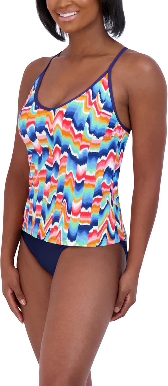 imageNautica Womens Tankini Swimsuit Top QuickDry UPF Swim Beach Pool ampamp Resort WearMotley