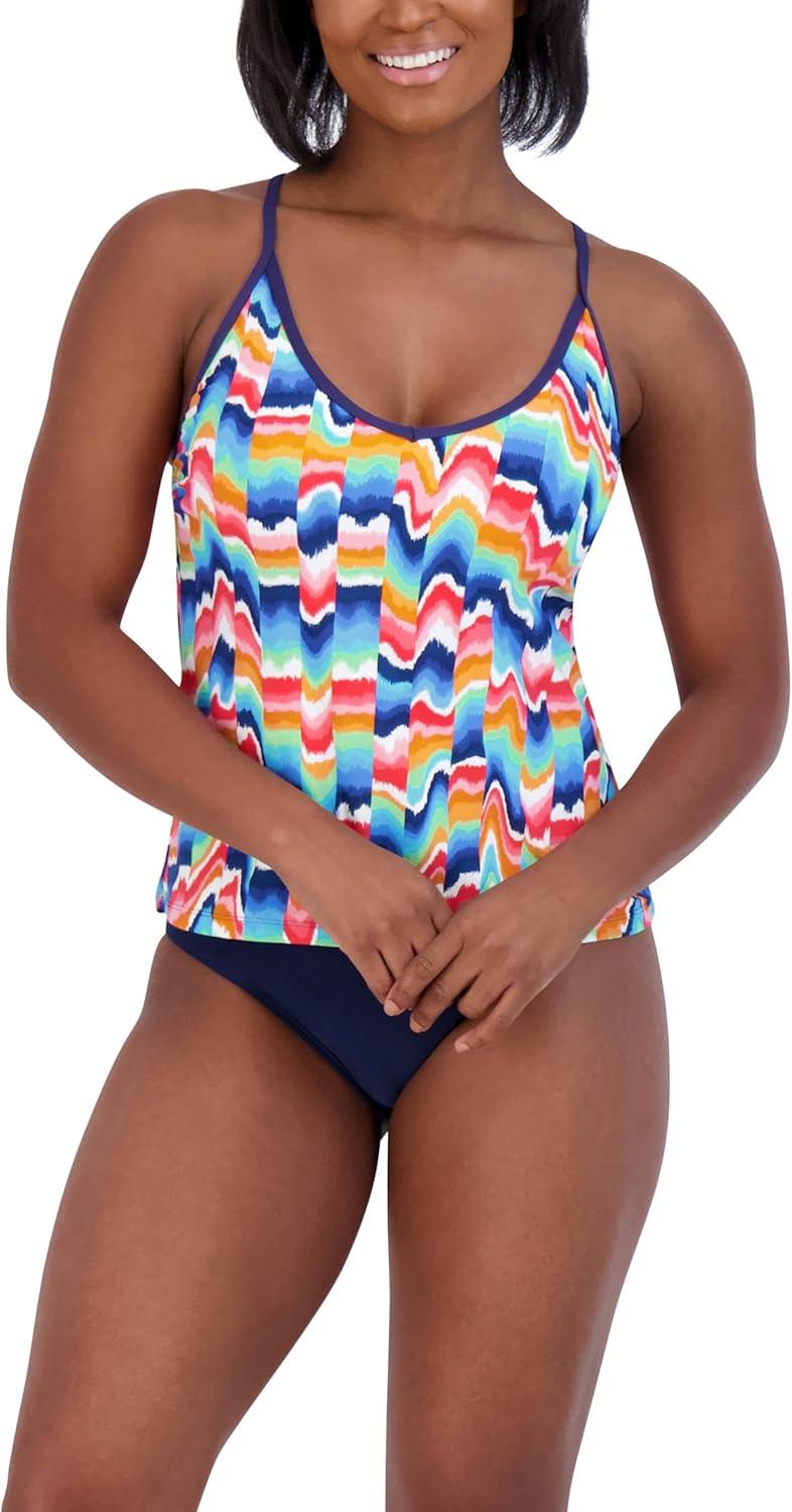 imageNautica Womens Tankini Swimsuit Top QuickDry UPF Swim Beach Pool ampamp Resort WearMotley