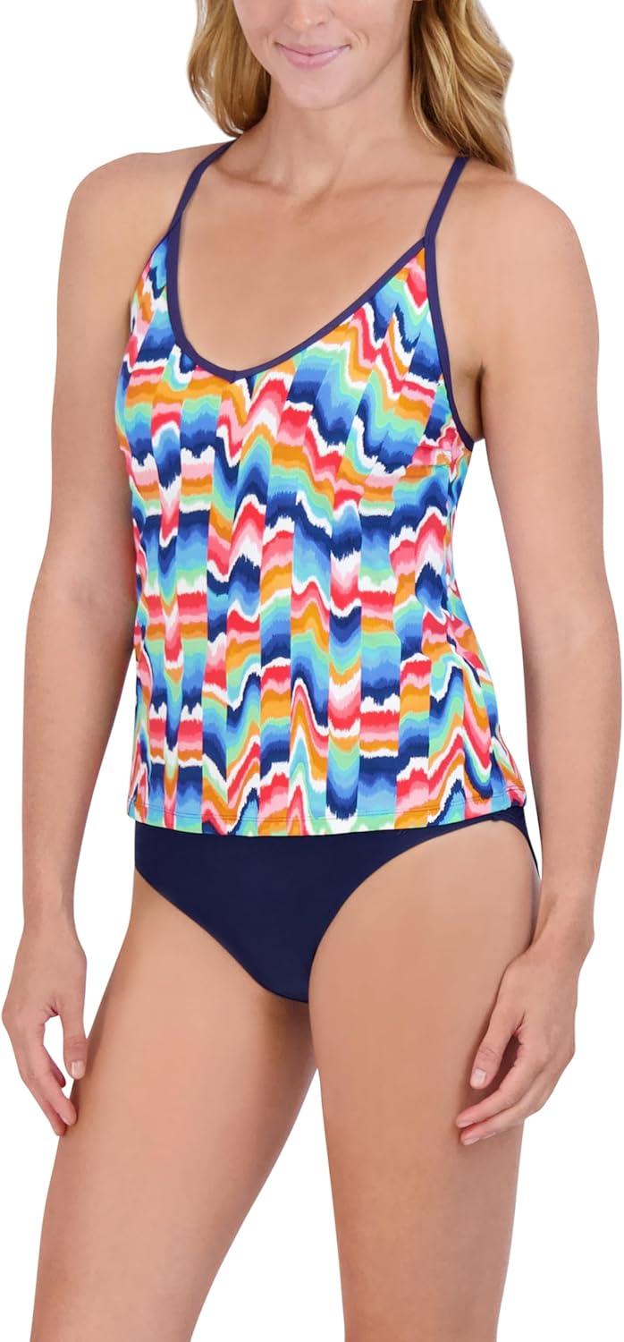 imageNautica Womens Tankini Swimsuit Top QuickDry UPF Swim Beach Pool ampamp Resort WearMotley