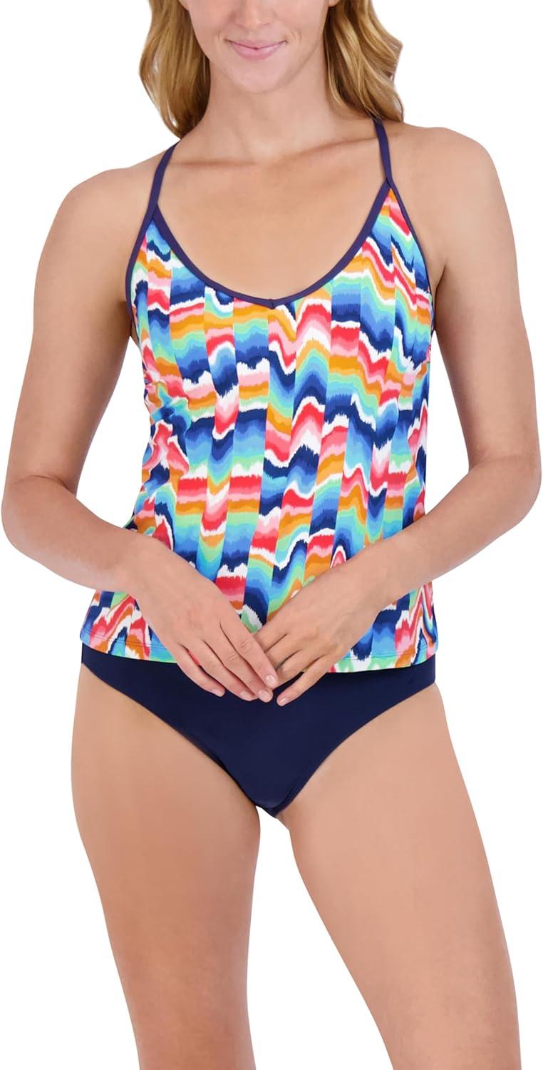 imageNautica Womens Tankini Swimsuit Top QuickDry UPF Swim Beach Pool ampamp Resort WearMotley