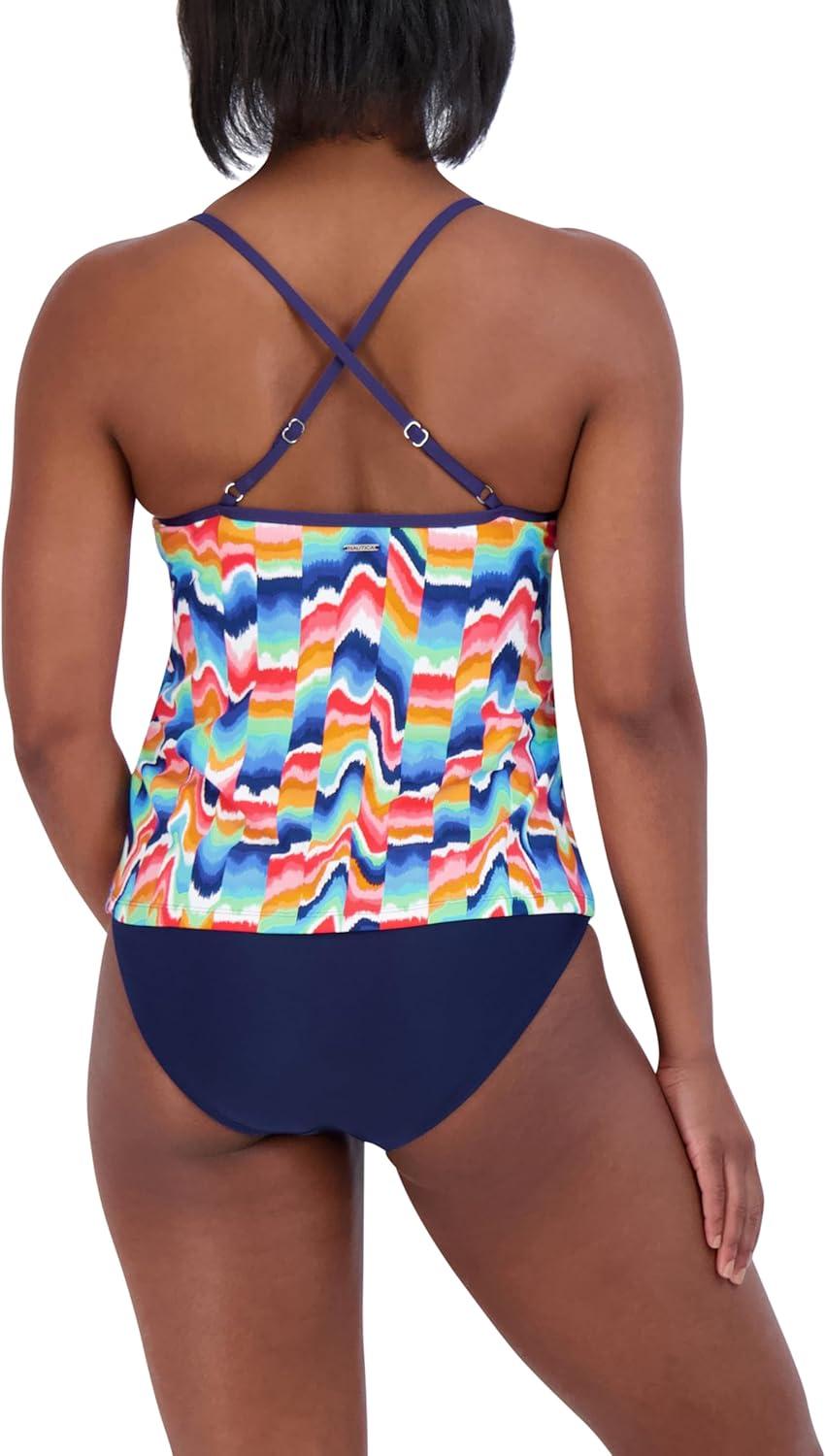 imageNautica Womens Tankini Swimsuit Top QuickDry UPF Swim Beach Pool ampamp Resort WearMotley