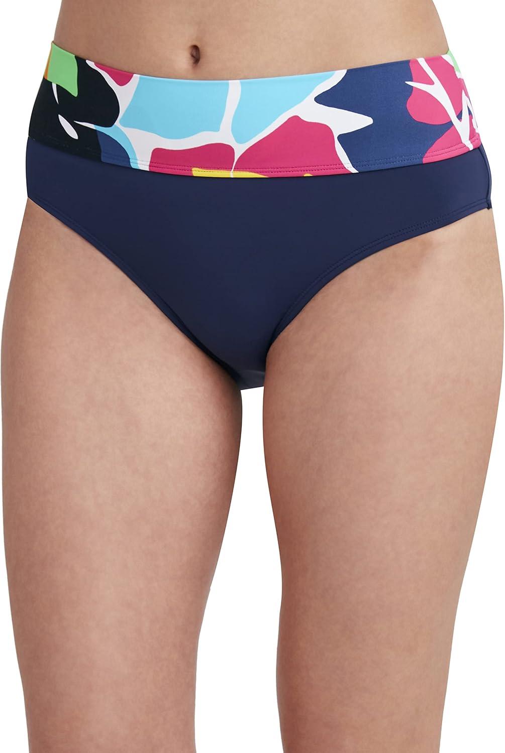 imageNautica Womens Tummy Control Bikini Bottom  Swim Brief QuickDry Fabric UPF Sun ProtectionLime Multi