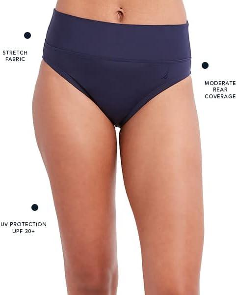 imageNautica Womens Tummy Control Bikini Bottom  Swim Brief QuickDry Fabric UPF Sun ProtectionMarine