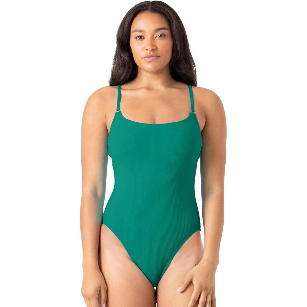 imageNautica Womens OnePiece Swimsuit  Slimming Tummy Control Bathing Suit QuickDry Fabric Bikini SwimsuitGreen