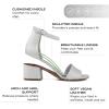 imageNAUTICA Womens Ankle Strap LowChunk Pump Sandal Elegant LowBlock Heel Dress Shoe for Stylish ComfortYonaSilver Glitter
