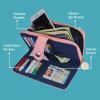 imageNautica Be Shore Zip Around Wallet for Women RFID Vegan Leather Clutch Bifold Organizer with Phone Holder Card Slots and Checkbook Pocket Black JacquardPlum