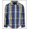 imageNautica Boys Long Sleeve Woven ButtonDown Shirt Comfortable Classic FitNautica J Navy Plaid