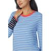 imageNautica Striped Lightweight Cotton Pajama PJ Set for Women Womens Long Sleeve PJs Pajamas Crewneck Shirt ampamp Jogger Pants SetsBlue Stp