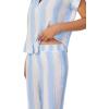 imageNautica Womens Button Up Pajama Set  2Piece Summer Lightweight PJ Set  Top and Pants  Lounge and Sleep Sets for WomenBlue Stripe