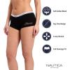 imageNautica Womens Cotton Boyshort Underwear Set 5PackBlackRock SaltLt Bleach HeatherBarbados CherryNt Floral Outline