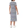 imageNautica Womens Johnny Collar Short Sleeve Stripe DressNight SkyBright White