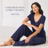 imageNautica Womens Pajama Pants  Lightweight Wide Leg Lounge Pants  Cotton Knit Jersey  Sleepwear Loungewear PJs for WomenNavy