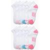 imageNautica Womens Quarter Socks  12 Pack Moisture Control Cushioned Athletic Socks for Women for Sport ampamp Gym Wear Size 410White Pink