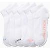 imageNautica Womens Quarter Socks  6 Pack Breathable Cushioned Athletic Performance Ankle Socks for Women Sizes 410White Logo