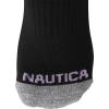 imageNautica Womens Quarter Socks  6 Pack Cushioned Moisture Wicking Athletic Socks for Women for Gym Running Sports 410All Black