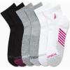 imageNautica Womens Quarter Socks  6 Pack Cushioned Moisture Wicking Athletic Socks for Women for Gym Running Sports 410BlackWhiteGrey
