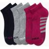 imageNautica Womens Quarter Socks  6 Pack Cushioned Moisture Wicking Breathable Womens Crew Socks for Running and WorkoutsPurple Assorted