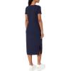 imageNautica Womens Ribbed Short Sleeve VNeck DressNight Sky