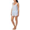 imageNautica Womens Short Pajama Set  Summer 2 Piece Lightweight Rayon Ruffle Tank with Shorts  Lounge and Sleep Sets for WomenBlue Stripe