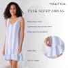 imageNautica Womens Sleeveless Nightgown Summer Lightweight Tank Sleep Dress with Ruffle Hem Lounge and SleepwearBlue Stripe