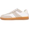 imageNautica Womens Sneakers  Casual LaceUp Low Top Tennis Shoes with Vegan Leather and Suede Design Classic Gum Sole Comfort TrainersWhite Taupekeota