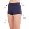 imageNautica Womens Standard MidRise Flattering Wide Waistband Boy Leg Bikini Bottom SwimsuitDeep Sea Navy