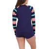 imageNautica Womens Standard Rashguard  QuickDry UPF Protection Swim Shirt Pool Beach Hiking Yoga VolleyballPrep Stripe Multi