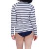 imageNautica Womens Standard Rashguard  QuickDry UPF Protection Swim Shirt Pool Beach Hiking Yoga VolleyballWhite Navy Stripe