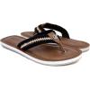 imageNautica Womens Thong Strap Sandal  Casual FlipFlop for Beach Pool and Everyday ComfortBlack Woven Raffia
