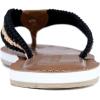 imageNautica Womens Thong Strap Sandal  Casual FlipFlop for Beach Pool and Everyday ComfortBlack Woven Raffia