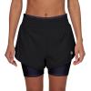 imageWomens Running Shorts Elastic High Waisted DryFit Moisture Wicking Performance Workout Athletic Biker Compression PocketBlack  Black