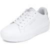 imageNautica Womens LaceUp Fashion Sneakers  LowTop Casual Walking ampamp Tennis Shoes with Platform or Regular HeelWhite Silversendera