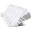 imageNautica Womens Quarter Socks  6 Pack Cushioned Moisture Wicking Breathable Womens Crew Socks for Running and WorkoutsWhite Logo