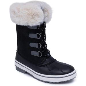 imageNAUTICA Womens LaceUp Winter Snow ampamp Rain Boots  WaterResistant Insulated Boots with Cozy Faux Fur Lining for Warmth and Comfort  GlenoakBlack