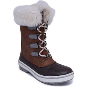 imageNAUTICA Womens LaceUp Winter Snow ampamp Rain Boots  WaterResistant Insulated Boots with Cozy Faux Fur Lining for Warmth and Comfort  GlenoakBrown