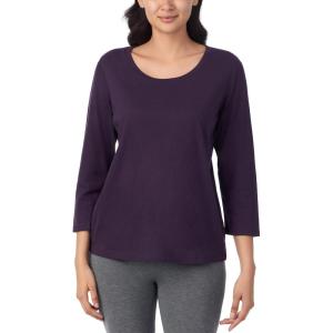 imageNautica Womens 34 Sleeve Sleep Shirt  Lightweight Breathable Pajama Top  Cotton Knit Jersey Crewneck Sleepwear LoungewearEggplant