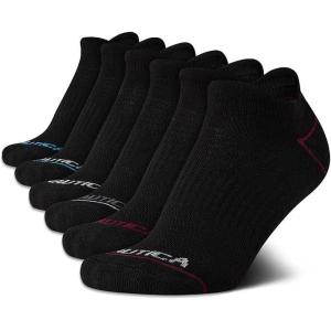 imageNautica Womens Ankle Socks  6 Pack Cushioned Low Cut Tab Breathable Athletic Socks with Arch Support Running Sock for WomenBlack