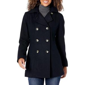 imageNautica Womens Double Breasted Peacoat with Removable HoodBluenight